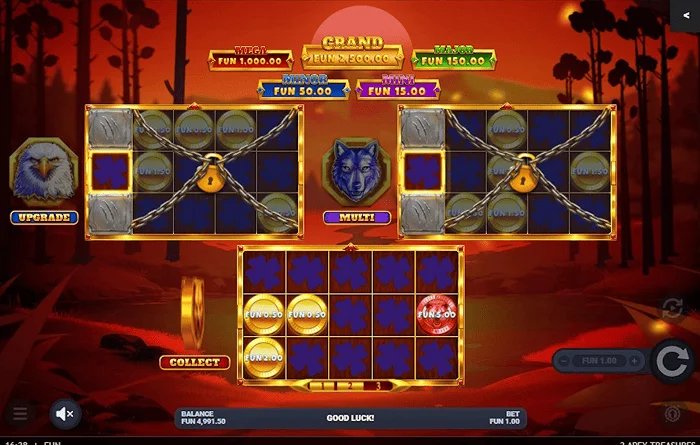 3 Apex Treasures - Hold & Win-trigger met wolf-symbolen